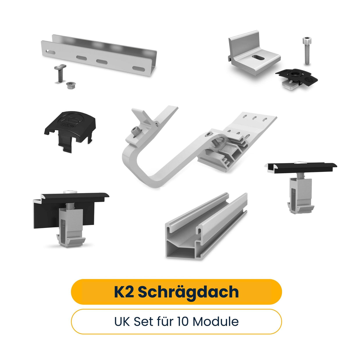 [NEU] K2 UK Set, Schrägdach, 2-lagig für 10 Module