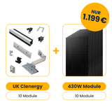 1199€ Deal: 10x (430W Clenergy Module & UK Dünner Haken)