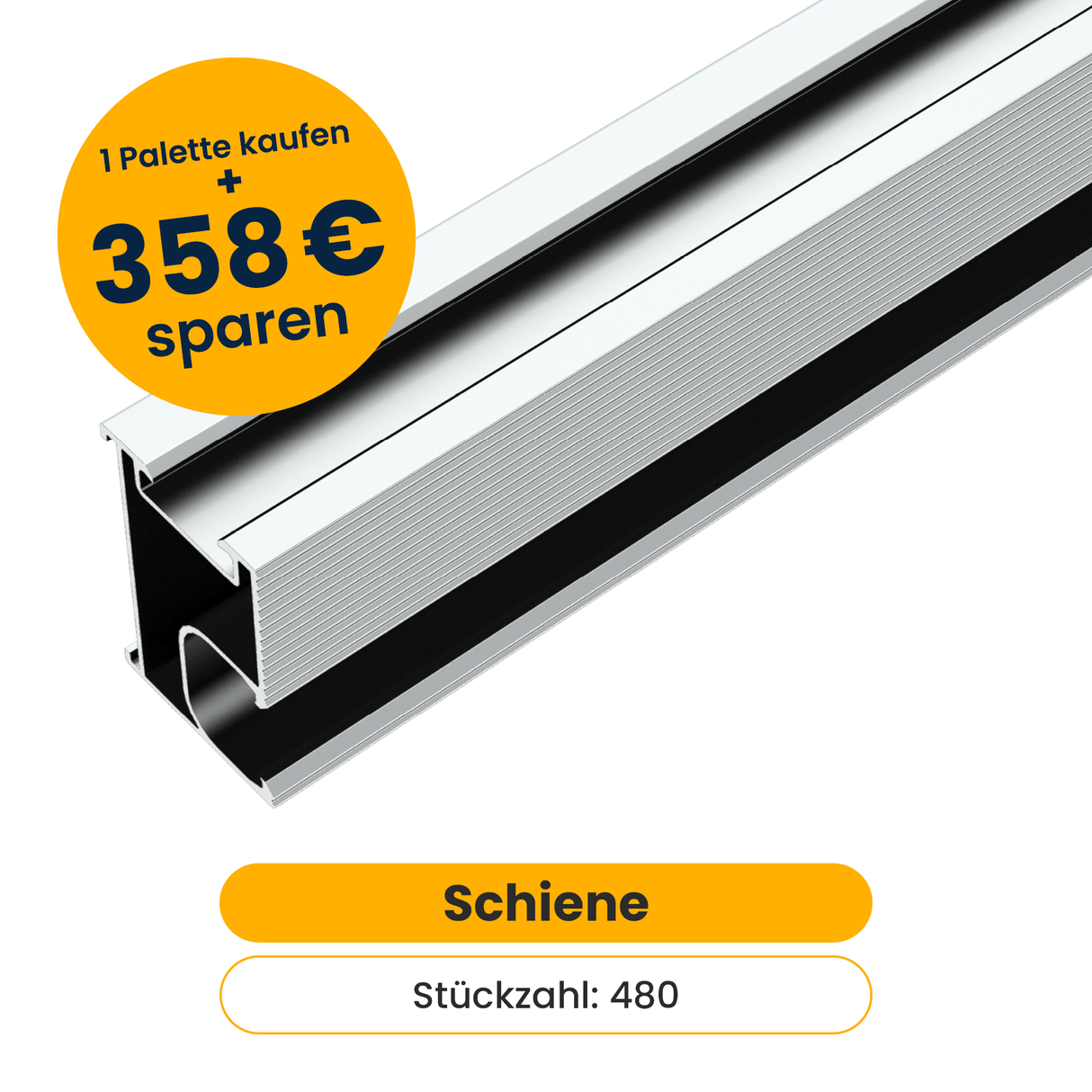 480x Clenergy Schienen (Aluminium, 238cm) | Palette kaufen und sparen