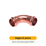 Bogen B-press  22mm  90 Grad Kupfer P5002 [10 Stück]