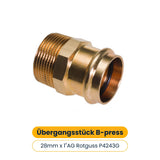 Übergangsstück B-press 28mm x 1"AG Rotguss P4243G [5 Stück]