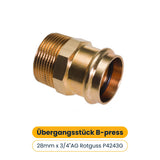 Übergangsstück B-press 28mm x 3/4"AG Rotguss P4243G [5 Stück]