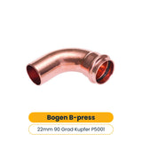 Bogen B-press  22mm i/a  90 Grad Kupfer P5001 [10 Stück]