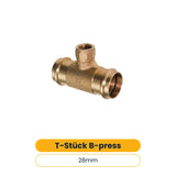 T-Stück B-press 28mm x 1/2" IG x 28mm Rotguss P4130G [5 Stück]