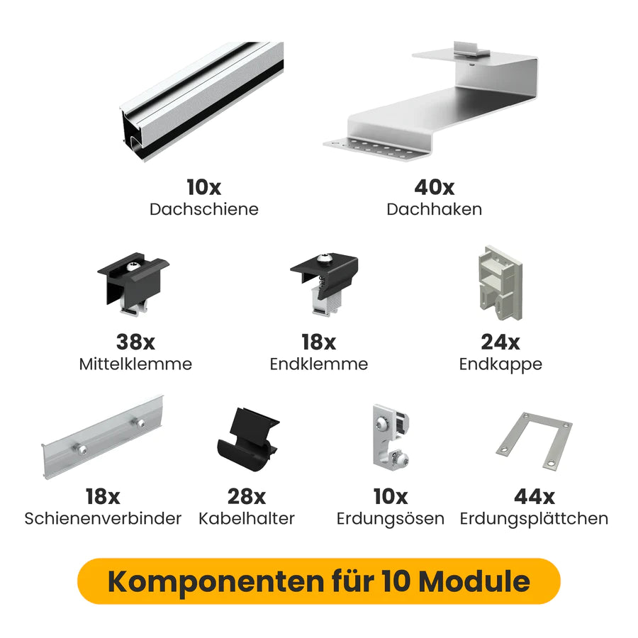 1299€ Deal: 10x (430W Module & UK Biberschwanzhaken)