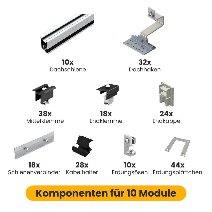 1199€ Deal: 10x (430W Clenergy Module & UK Dünner Haken)
