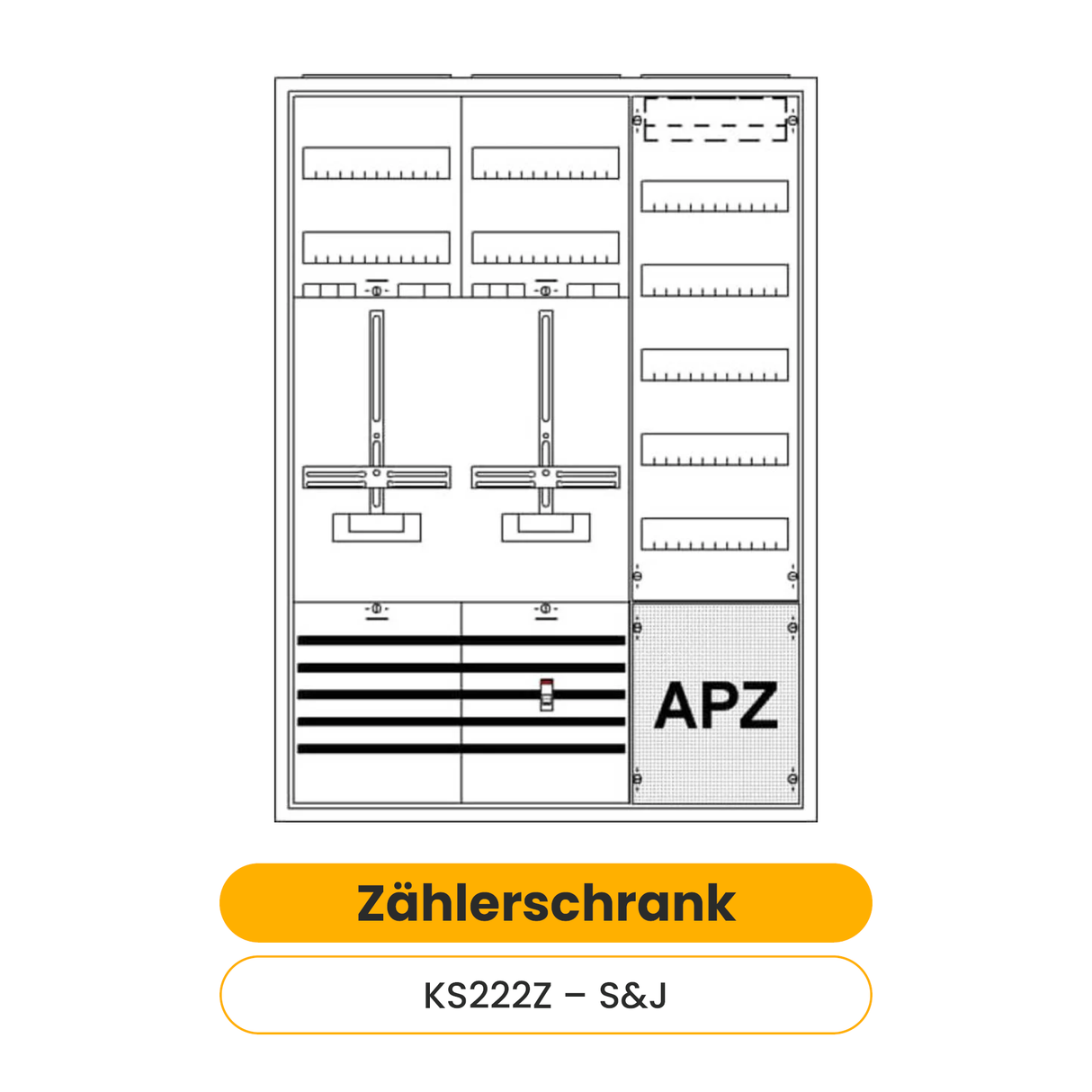 Striebel & John Zählerschrank, dreireihig (KS222Z)