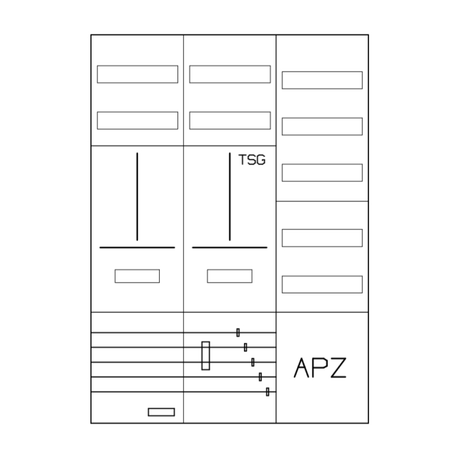 Alphatec Zählerschrank, dreireihig (AZ32BSA-210)