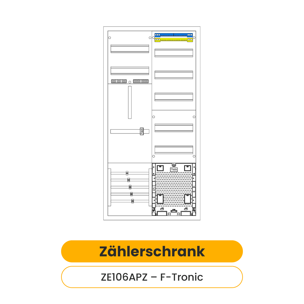 F-Tronic Zählerschrank, zweireihig (ZE106APZ)