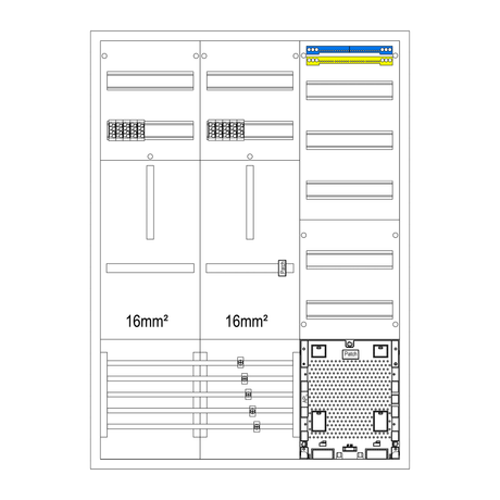 F-Tronic Zählerschrank, dreireihig (ZE116APZ)